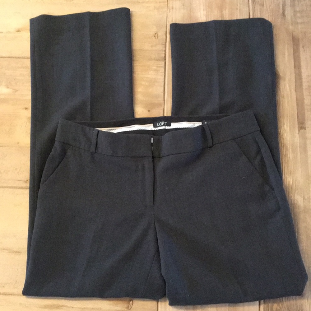 Loft Charcoal Marisa Boot Cut Pants EUC